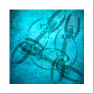 Textured ribbons in aqua blue Posters and Art